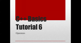 6. Introduction to c++: Operators, Precedence of operators
